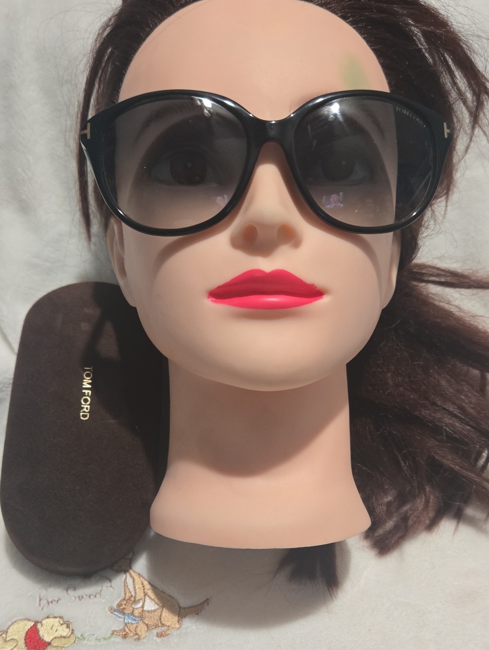 Tom Ford Black Frame Sunglasses with Gradient Smoke Lenses